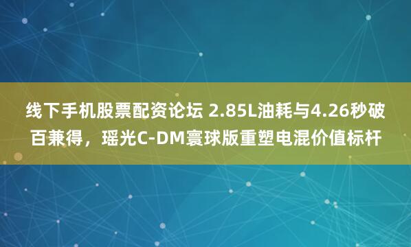 线下手机股票配资论坛 2.85L油耗与4.26秒破百兼得，瑶光C-DM寰球版重塑电混价值标杆